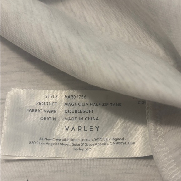 Varley Magnolia Half-Zip Tank Top ivory SZ L double soft hold zipper athleisure - Picture 5 of 10